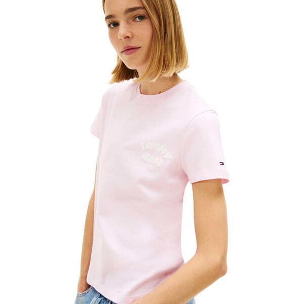 Γυναικείο T-Shirt Tommy Jeans Reg Tj Bubble Ss Tee Ext Pearly Pink DW0DW22310-TN9