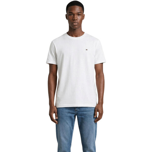 Ανδρικό T-shirt Tommy Jeans Reg Sflag Ss Tee Ext Ecru DM0DM22504-YBL