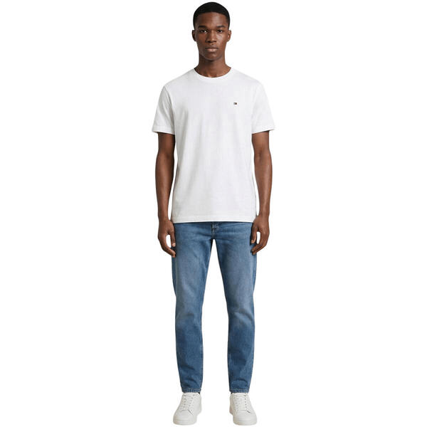 Ανδρικό T-shirt Tommy Jeans Reg Sflag Ss Tee Ext Ecru DM0DM22504-YBL