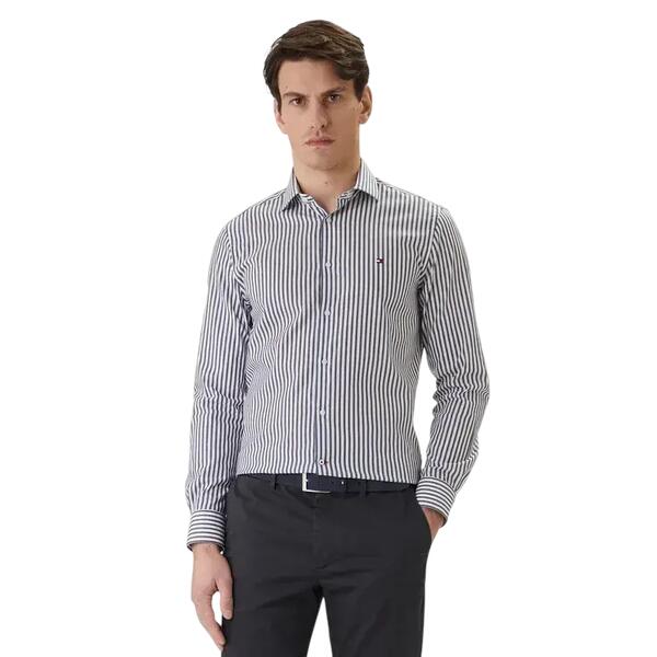 Ανδρικό Πουκάμισο Tommy Hilfiger Cl Bengal Strip Preppy Navy MW0MW42928-C7GR