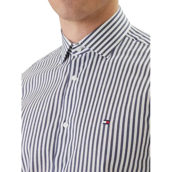 Ανδρικό Πουκάμισο Tommy Hilfiger Cl Bengal Strip Preppy Navy MW0MW42928-C7GR