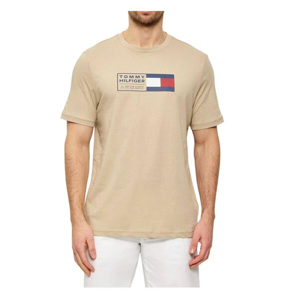 Ανδρικό T-shirt Tommy Hilfiger Brand Love Text Box Tee Sandalwood MW0MW42366-RBT