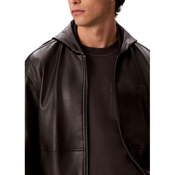 Ανδρικό Μπουφάν Calvin Klein Ls Faux Zip Up Ja Black LV04RH403G-UB1