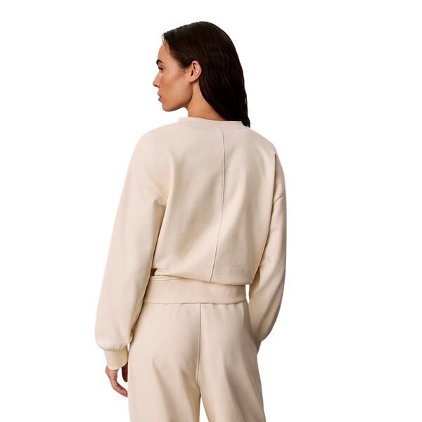 Γυναικείο Φούτερ Calvin Klein Ls Premium Fleece Script Vneck P Turtledove LV047H815G-CKS