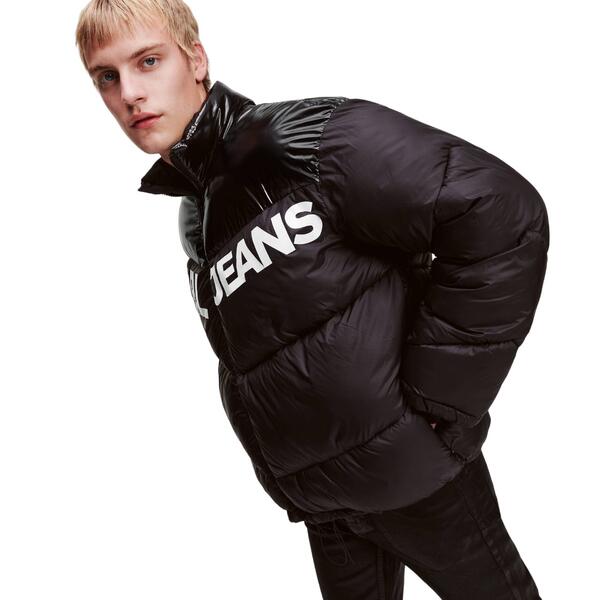 Ανδρικό Μπουφάν Karl Lagerfeld Jeans Klj Logo Puffer Jacket Black_ Shiny 236D1551-J195