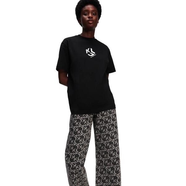 Γυναικείο T-Shirt Karl Lagerfeld Jeans Klj Monogram Regular Sslv Tee Black 236J1707-J101