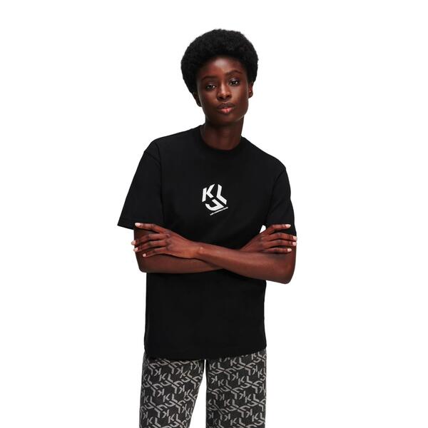 Γυναικείο T-Shirt Karl Lagerfeld Jeans Klj Monogram Regular Sslv Tee Black 236J1707-J101