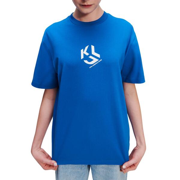 Γυναικείο T-Shirt Karl Lagerfeld Jeans Klj Monogram Regular Sslv Tee Blue 236J1707-J105
