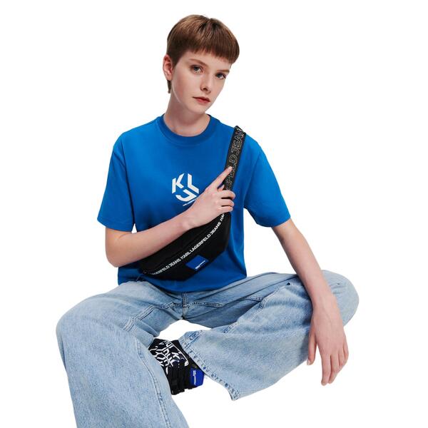 Γυναικείο T-Shirt Karl Lagerfeld Jeans Klj Monogram Regular Sslv Tee Blue 236J1707-J105