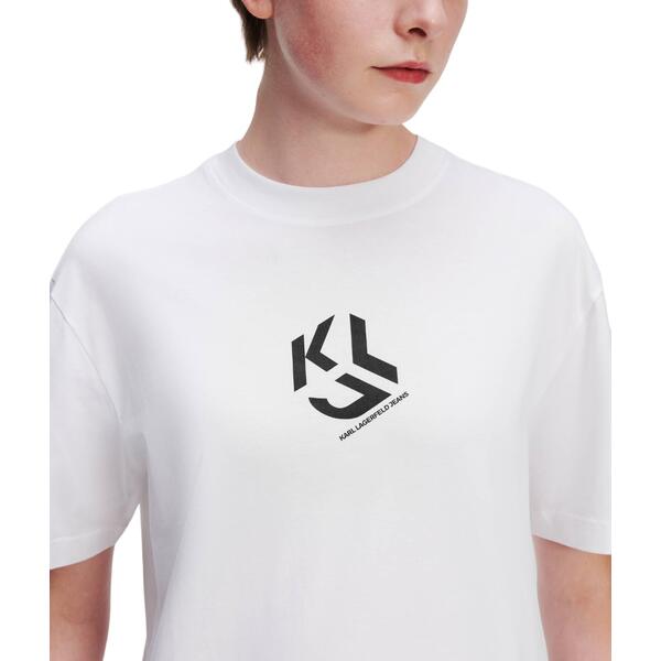 Γυναικείο T-Shirt Karl Lagerfeld Jeans Klj Monogram Regular Sslv Tee White 236J1707-J109