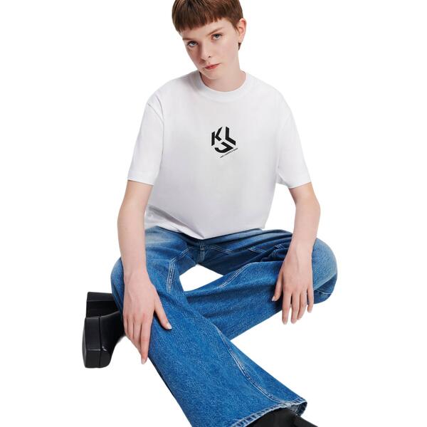 Γυναικείο T-Shirt Karl Lagerfeld Jeans Klj Monogram Regular Sslv Tee White 236J1707-J109