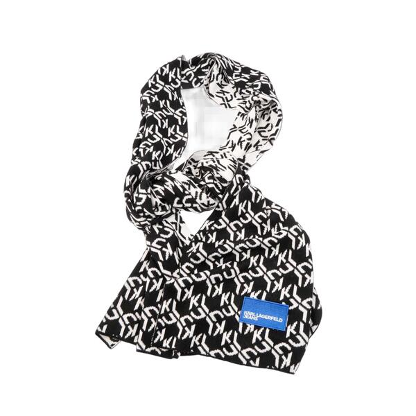 Γυναικείο Κασκόλ Karl Lagerfeld Jeans Monogram Aop Scarf Black White 236J3305-J188