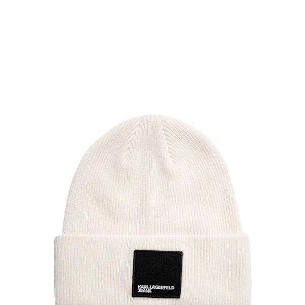 Γυναικείο Σκουφάκι Karl Lagerfeld Jeans Knitted Logo Beanie White 236J3401-J109