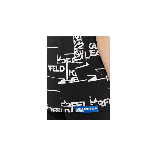 Ανδρικό T-shirt Karl Lagerfeld Klj Relaxed Sslv Aop Logo Tee Black 240D1709-J256