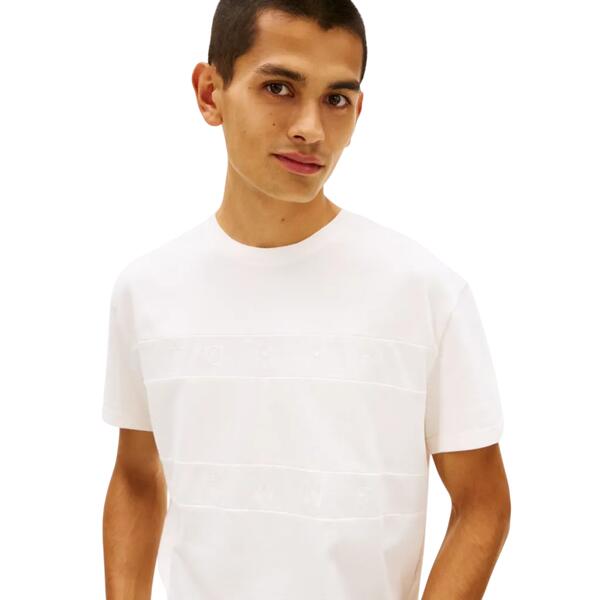 Ανδρικό Τ-Shirt Tommy Jeans TJM Reg Tonal Flag Ss Tee Ancient White DM0DM22312-YBH