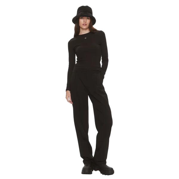 Γυναικεία Μπλούζα Τommy Jeans Tjw Slim Esswntial Rib Ls Black DW0DW17387-BDS