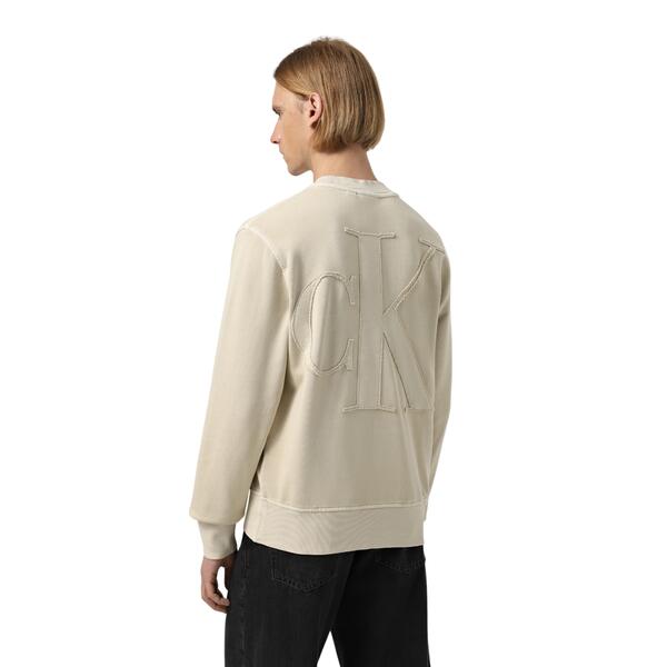 Ανδρικό Φούτερ Calvim Klein Bold Washed Applique Crew Neck Oatmeal J30J327490-PDV
