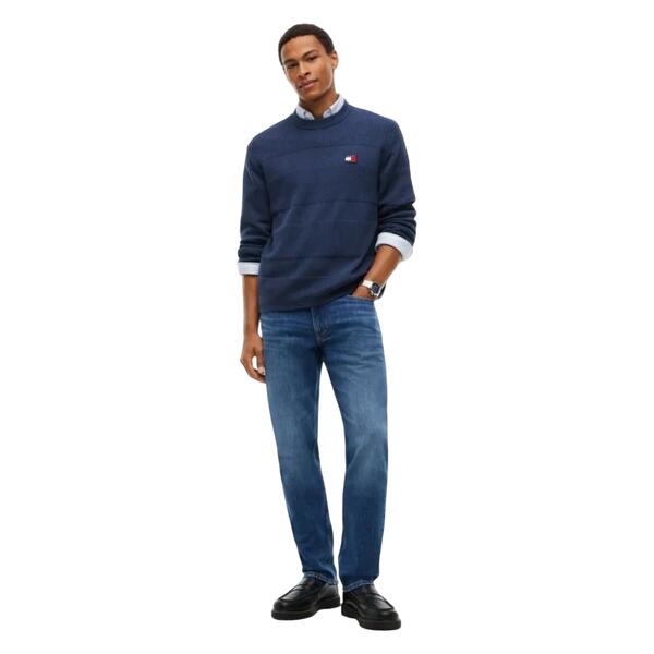 Ανδρικό Πουλόβερ Tommy Jeans Tjm Reg Textured Sweater Ext Basic Navy Htr DM0DM23571-D1B