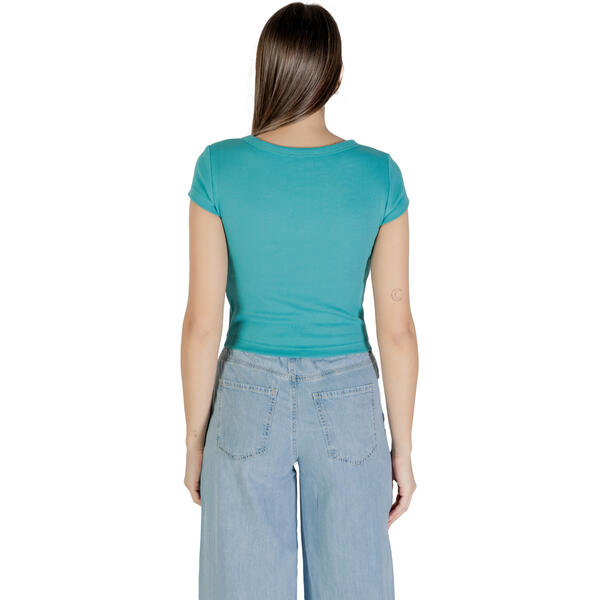 Γυναικείο Top Calvin Klein A Woven Label 2X2 Rib Baby Tee Tuscan Teal LV047C200G-XEG