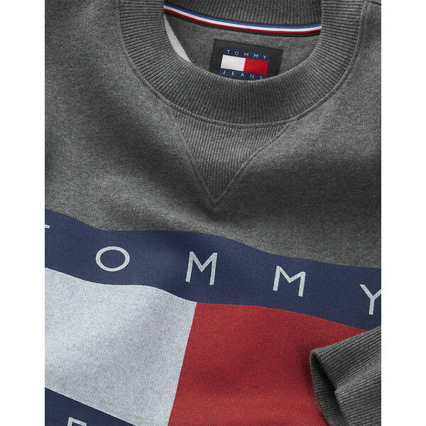 Ανδρικό Φούτερ Tommy Jeans Melange Flag Crew Grey Htr DM0DM21186-P6N