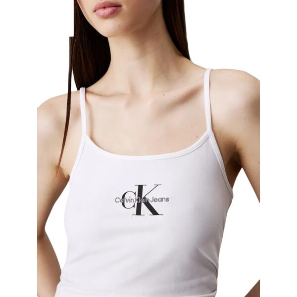 Γυναικείο Top Calvin Klein Monologo Strappy Tank Top Bright White J20J223105-YAF