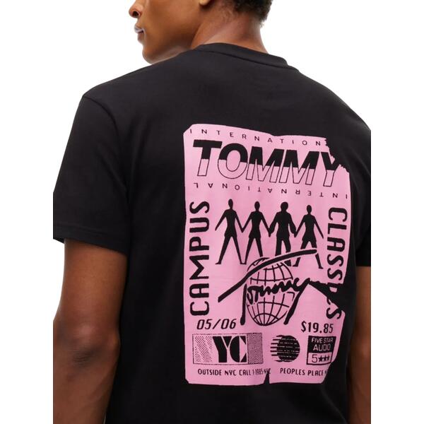 Ανδρικό T-shirt Tommy Hilfiger Tjm Reg Nyc Novelty Tee Ext Black DM0DM23561-BDS
