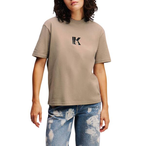 Γυναικείο T-shirt Karl Lagerfeld Reg Ss K Logo Desert Taupe A1W17031-1JH