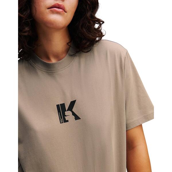 Γυναικείο T-shirt Karl Lagerfeld Reg Ss K Logo Desert Taupe A1W17031-1JH