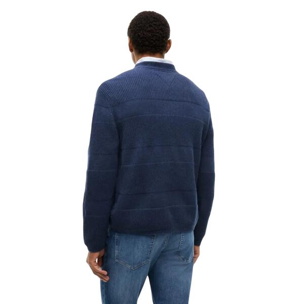 Ανδρικό Πουλόβερ Tommy Jeans Tjm Reg Textured Sweater Ext Basic Navy Htr DM0DM23571-D1B