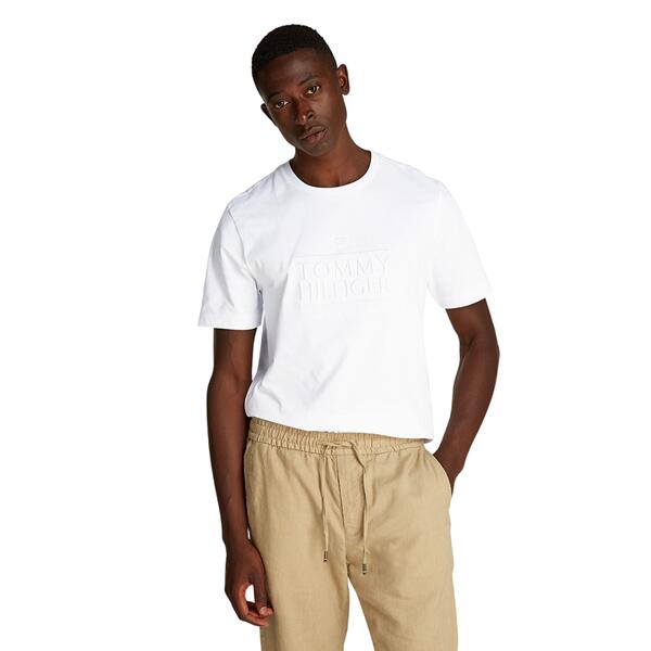 Ανδρικό Τ-shirt Tommy Hilfiger Embroidery Logo White MW0MW38620-YBR