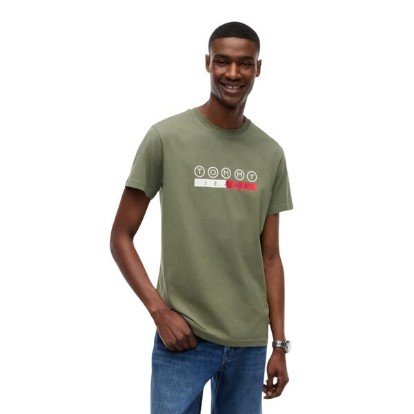 Ανδρικό T-shirt Tommy Jeans Tjm Slim Dna Play Tee Ext Rocky Mountain DM0DM23715-M04