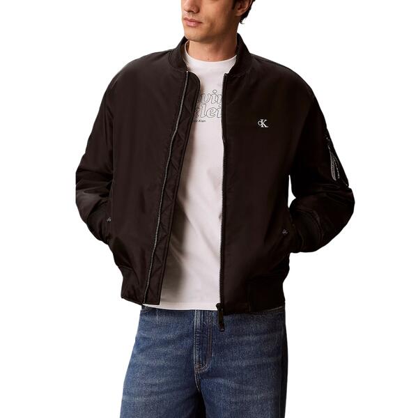 Ανδρικό Μπουφάν Calvin Klein Ls Jeans Nylon Bomber Jkt Black LV04RG505G-UB1