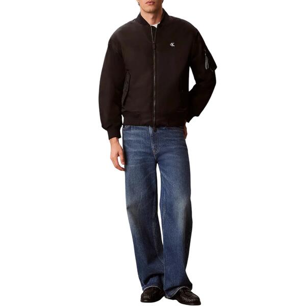 Ανδρικό Μπουφάν Calvin Klein Ls Jeans Nylon Bomber Jkt Black LV04RG505G-UB1
