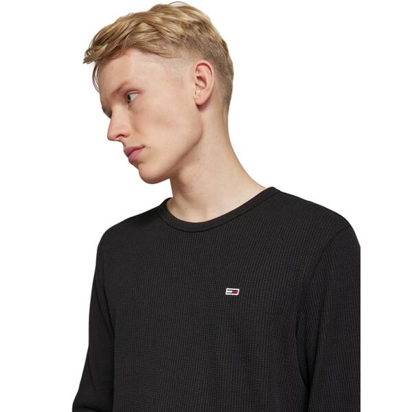 Αντρική Μπλούζα Tommy Jeans Slim Waffle L s Ext Black DM0DM20688-BDS