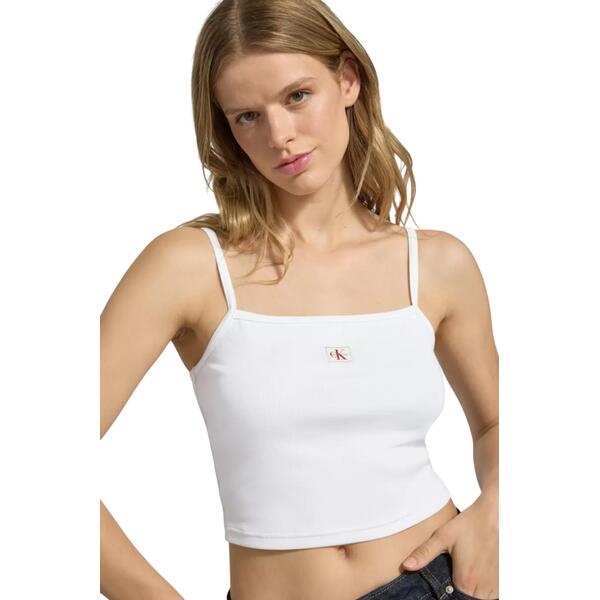 Γυναικείο Top Calvin Klein Jeans A- Woven Label Rib Cami Brilliant White LV047C908G-YAA