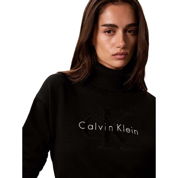 Γυναικείο Πουλόβερ Calvin Klein Ls Logo Tneck Black LV047H329G-UB1