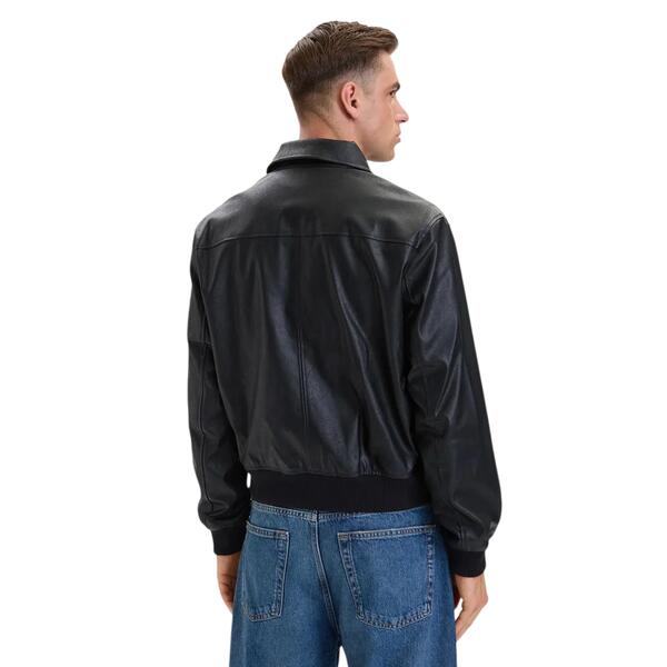 Ανδρικό Μπουφάν Calvin Klein Ls Faux Jkt Black LV04RH413G-UB1