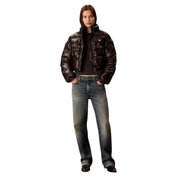 Γυναικείο Μπουφάν Calvin Klein Shine Crop Puffer Jacket Black LV047D504G-UB1