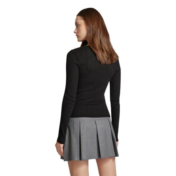 Γυναικεία Μπλούζα Tommy Jeans Slim Pointelle Rib Ls Black DW0DW19503-BDS