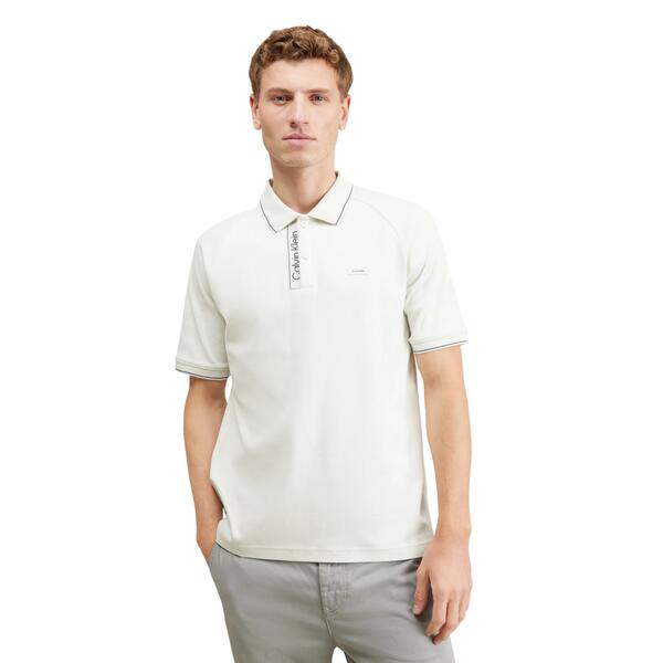 Ανδρικό Polo Calvin Klein Logo Tape Placket Raglan Icicle K10K112463-CGA