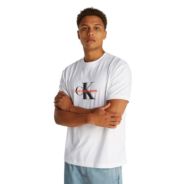 Aνδρικό T-shirt Calvin Klein Monologo Shift Bright White J30J327471-YAF