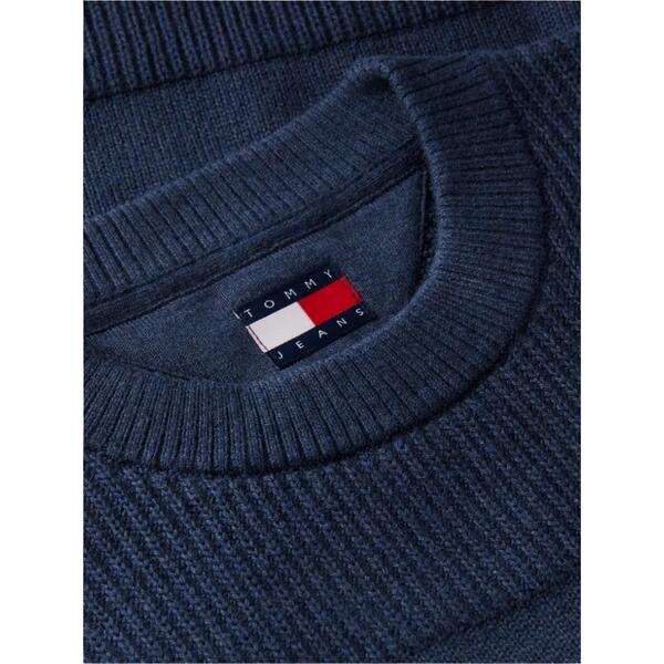Ανδρικό Πουλόβερ Tommy Jeans Tjm Reg Textured Sweater Ext Basic Navy Htr DM0DM23571-D1B