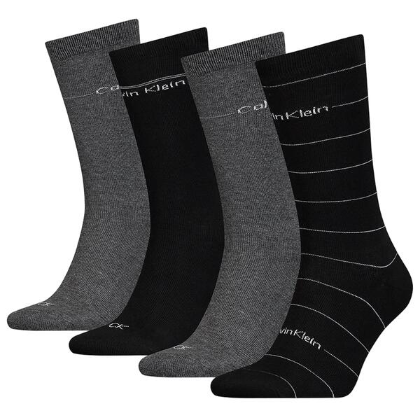 Ανδρικές Κάλτσες Calvin Klein Ck Men 4p Stripe Tin Giftbox Black Combo 701219835-001