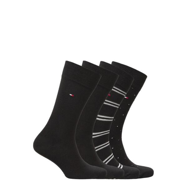 Ανδρικές Κάλτσες Tommy Hilfiger Th Men Sock 4p Tin Giftbox Stripe Dot Black 701224441-002