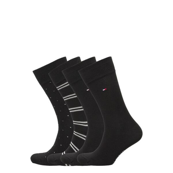 Ανδρικές Κάλτσες Tommy Hilfiger Th Men Sock 4p Tin Giftbox Stripe Dot Black 701224441-002