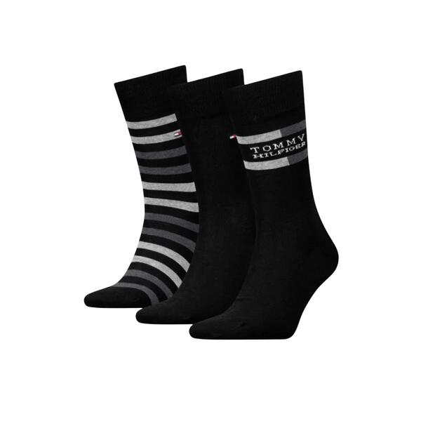 Ανδρικές Κάλτσες Tommy Hilfiger Sock 3p GiftboxTommy Stripe Black 701235376-002