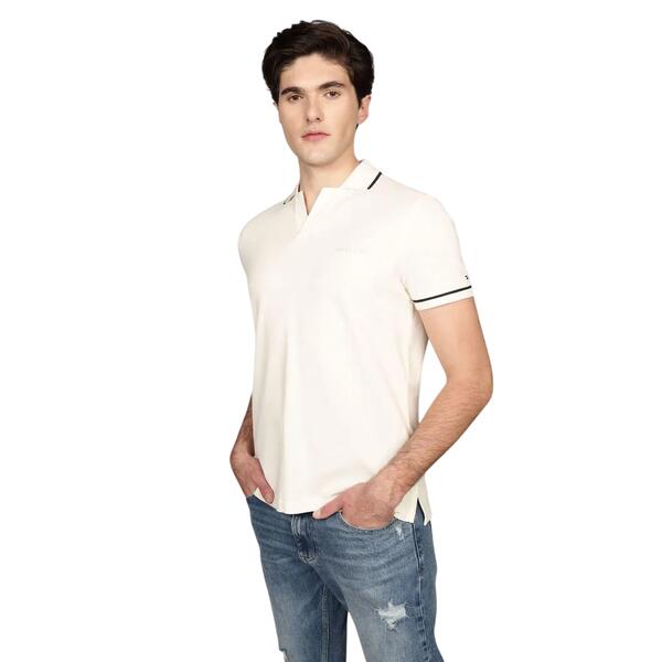 Ανδρικό Polo Tommy Hilfiger Open Collar Tipped Ivory Petal MW0MW39180-Z00