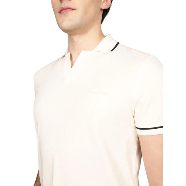 Ανδρικό Polo Tommy Hilfiger Open Collar Tipped Ivory Petal MW0MW39180-Z00