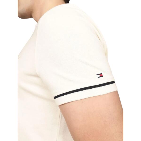 Ανδρικό Polo Tommy Hilfiger Open Collar Tipped Ivory Petal MW0MW39180-Z00