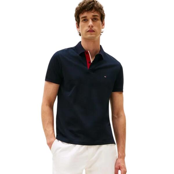 Ανδρικό Polo Tommy Hilfiger Mb Contrast Collar Cuff Reg Polo Desert Sky MW0MW39563-DW5